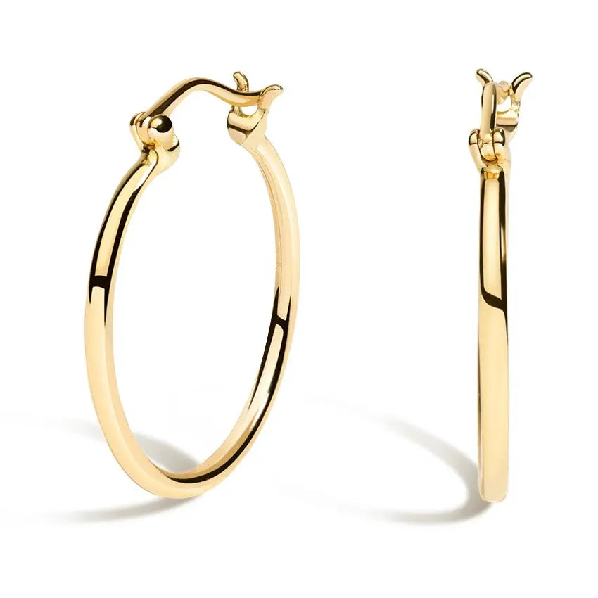 Large Round Plain Gold Hoop Earrings  customdiamjewel   