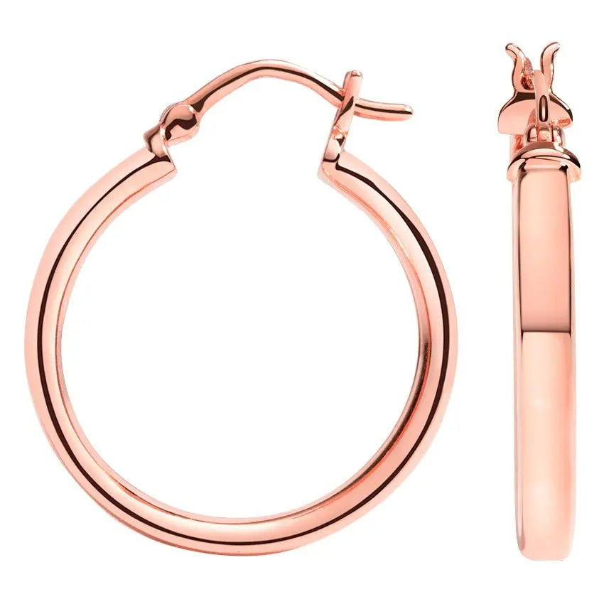 Classic Solid Gold Hoop Earrings  customdiamjewel 10KT Rose Gold 