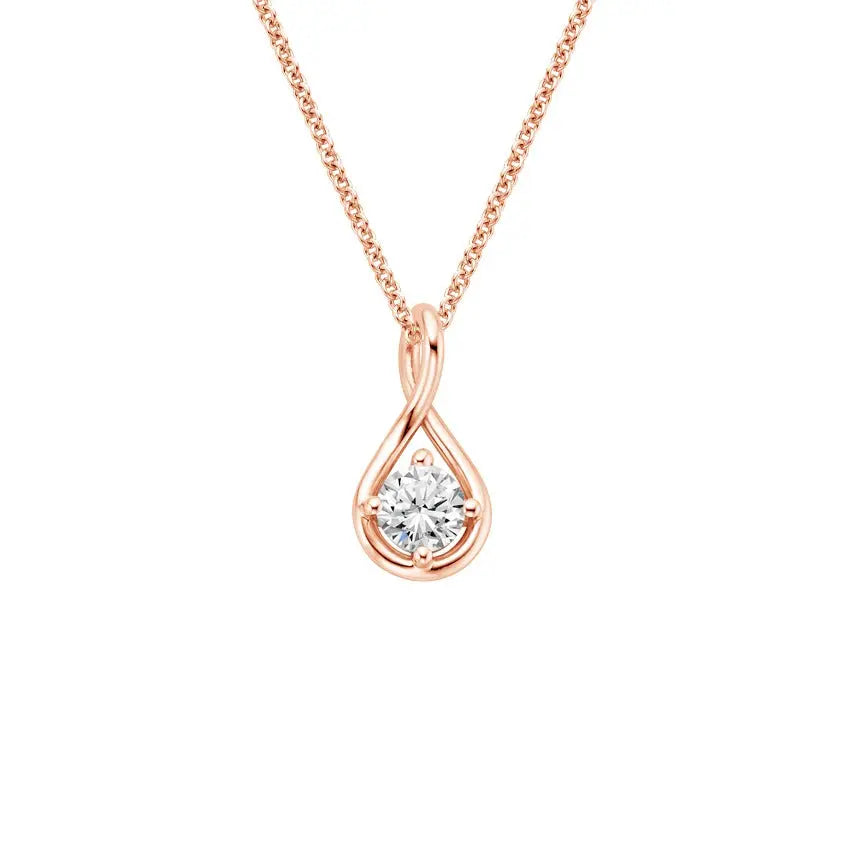 0.48CTW Round Cut Diamond Pendent  customdiamjewel 10KT Rose Gold VVS-EF