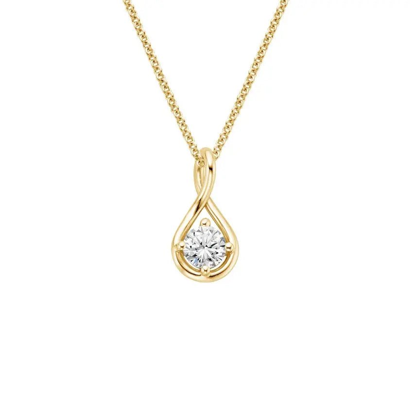 0.48CTW Round Cut Diamond Pendent  customdiamjewel 10KT Yellow Gold VVS-EF