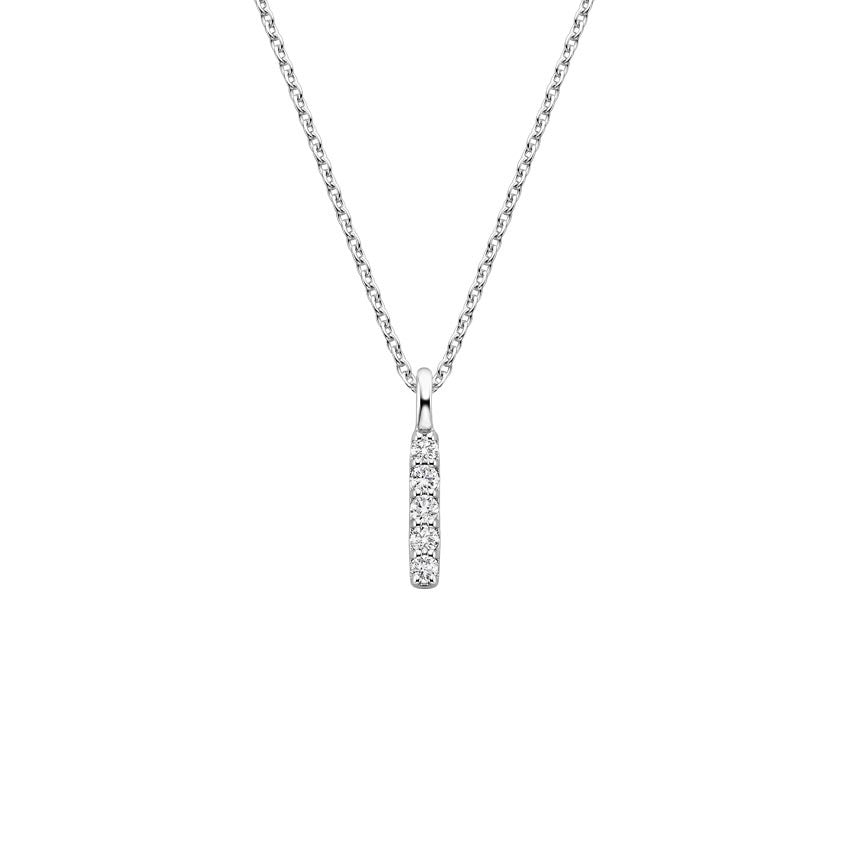 0.07CTW Pave Bar Diamond Pendant  customdiamjewel 10KT White Gold VVS-EF
