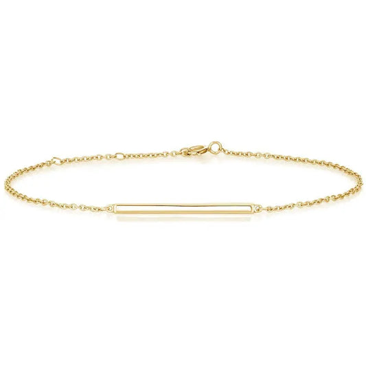 Solid Gold Bar Set Bracelet  customdiamjewel 10KT Yellow Gold 