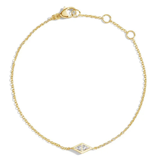 Tringle Diamond 0.25CTW Dainty Bracelet  customdiamjewel 10KT Yellow Gold VVS-EF