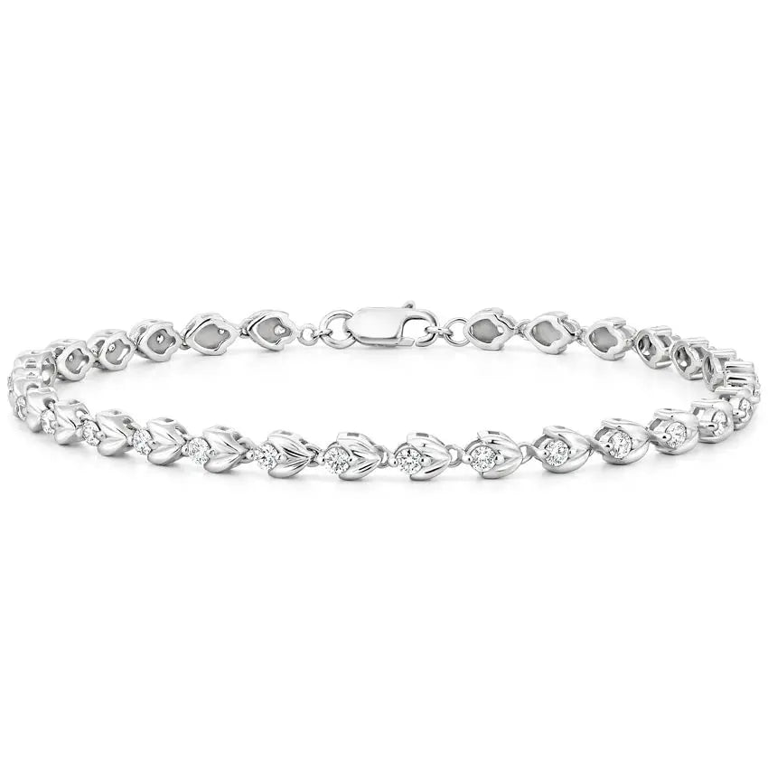 1.0CTW Orchid Tennis Diamond Bracelet  customdiamjewel   