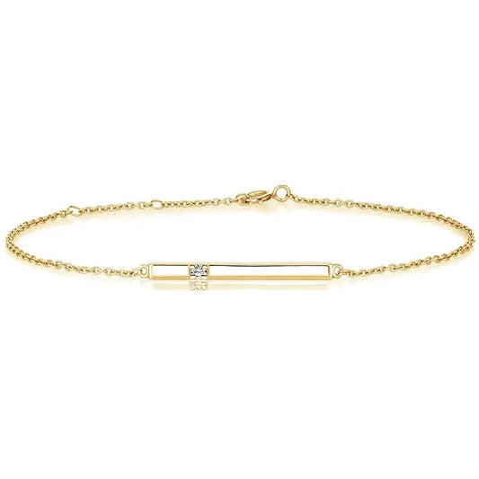 Unique Diamond Bar Bracelet  customdiamjewel 10KT Yellow Gold VVS-EF