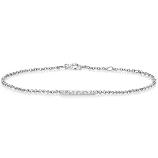 0.1 CTW Pave Diamond Bar Set Bracelet  customdiamjewel 10KT White Gold VVS-EF