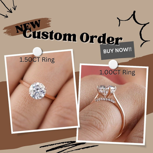 Round Cut Moissanite Solitaire Engagement Ring  customdiamjewel   