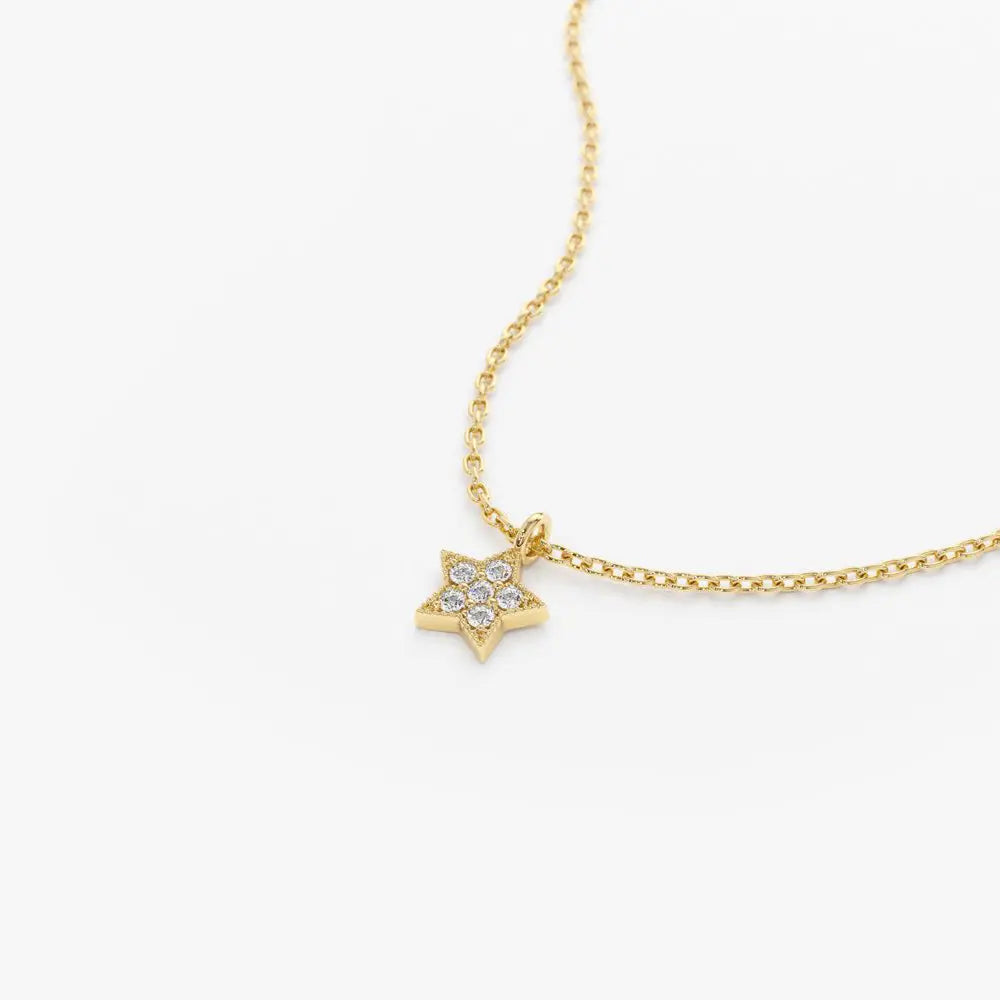 0.06CTW Star Charm Diamond Necklace  customdiamjewel   