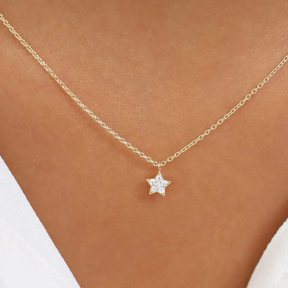 0.06CTW Star Charm Diamond Necklace  customdiamjewel   