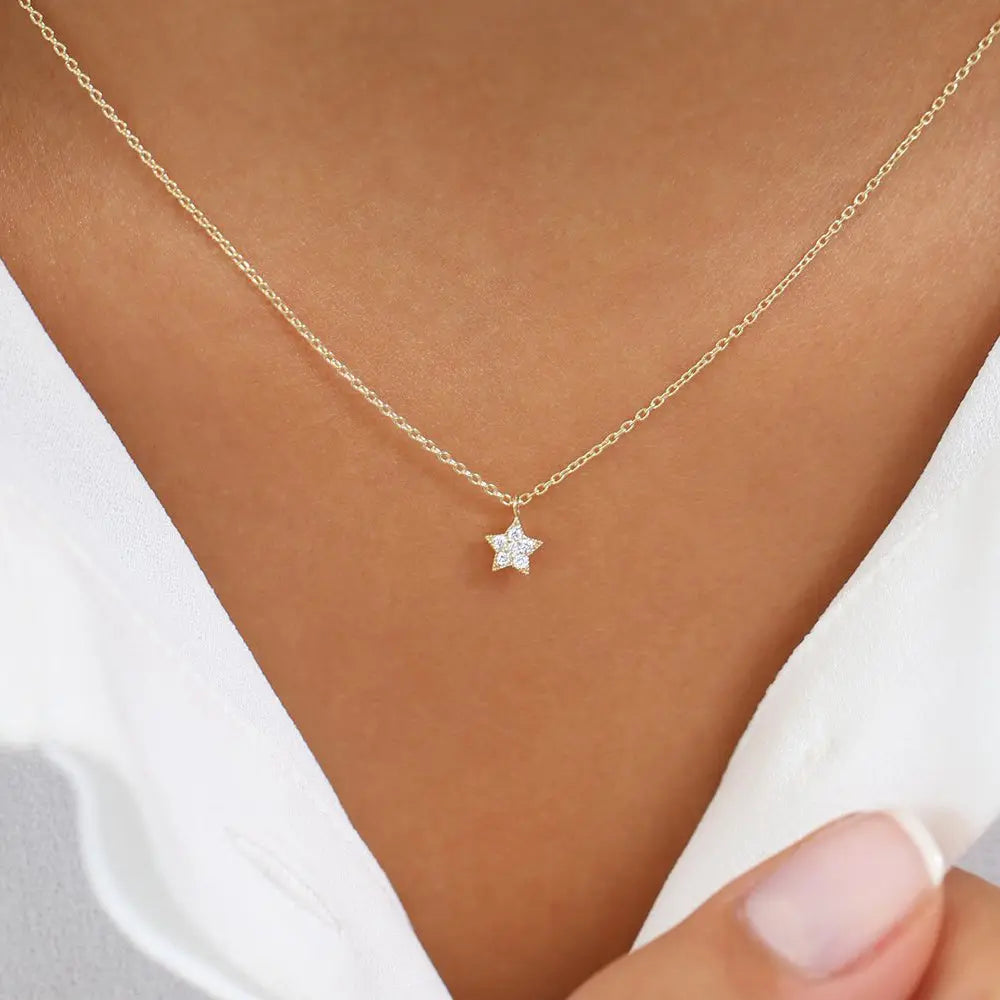 0.06CTW Star Charm Diamond Necklace  customdiamjewel   