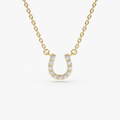 0.06CTW Mini Diamond Horseshoe Necklace  customdiamjewel 10KT Yellow Gold VVS-EF