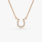 0.06CTW Mini Diamond Horseshoe Necklace  customdiamjewel 10KT Rose Gold VVS-EF