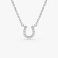 0.06CTW Mini Diamond Horseshoe Necklace  customdiamjewel 10KT White Gold VVS-EF