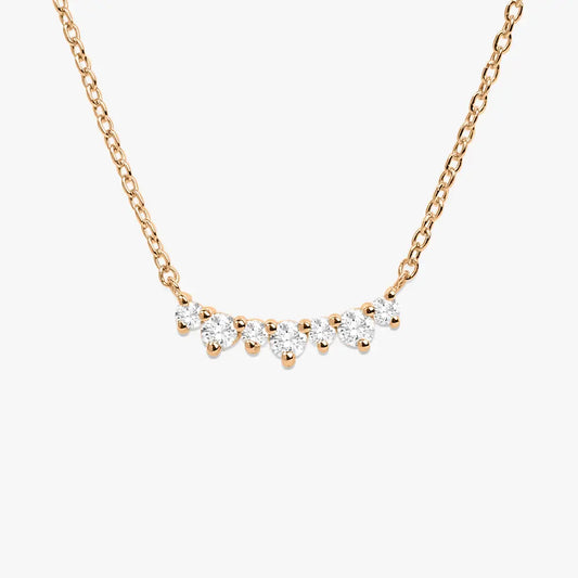 0.12CTW Curved Diamond Cluster Necklace  customdiamjewel 10KT Rose Gold VVS-EF