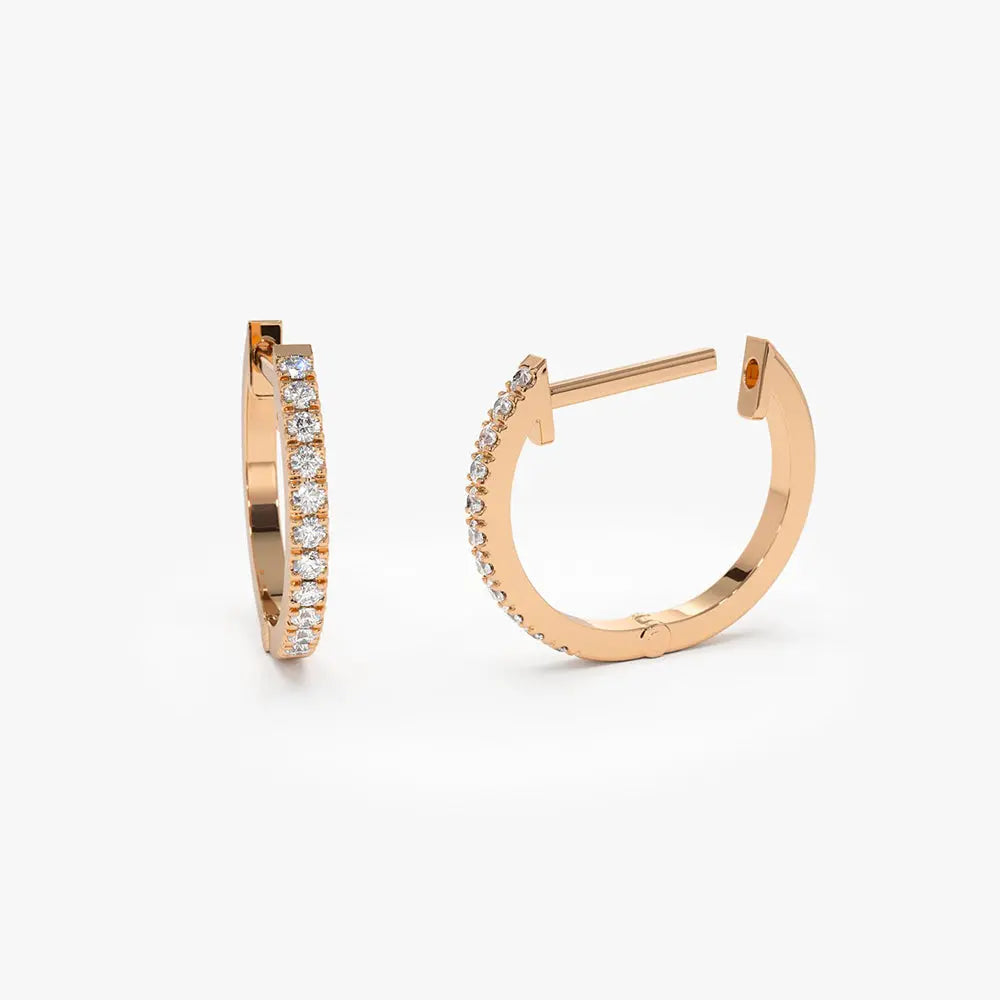 0.10CTW Diamond Hoop Earring  customdiamjewel 10KT Rose Gold VVS-EF