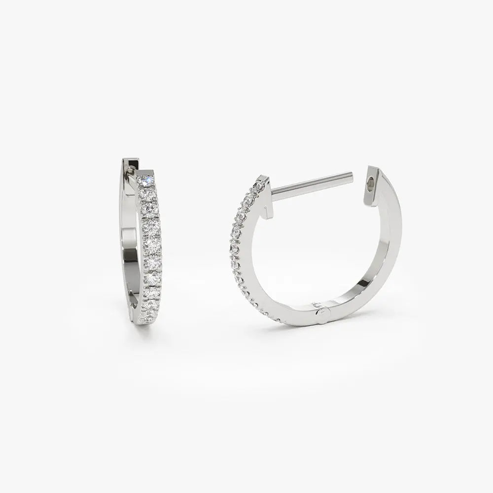 0.10CTW Diamond Hoop Earring  customdiamjewel 10KT White Gold VVS-EF