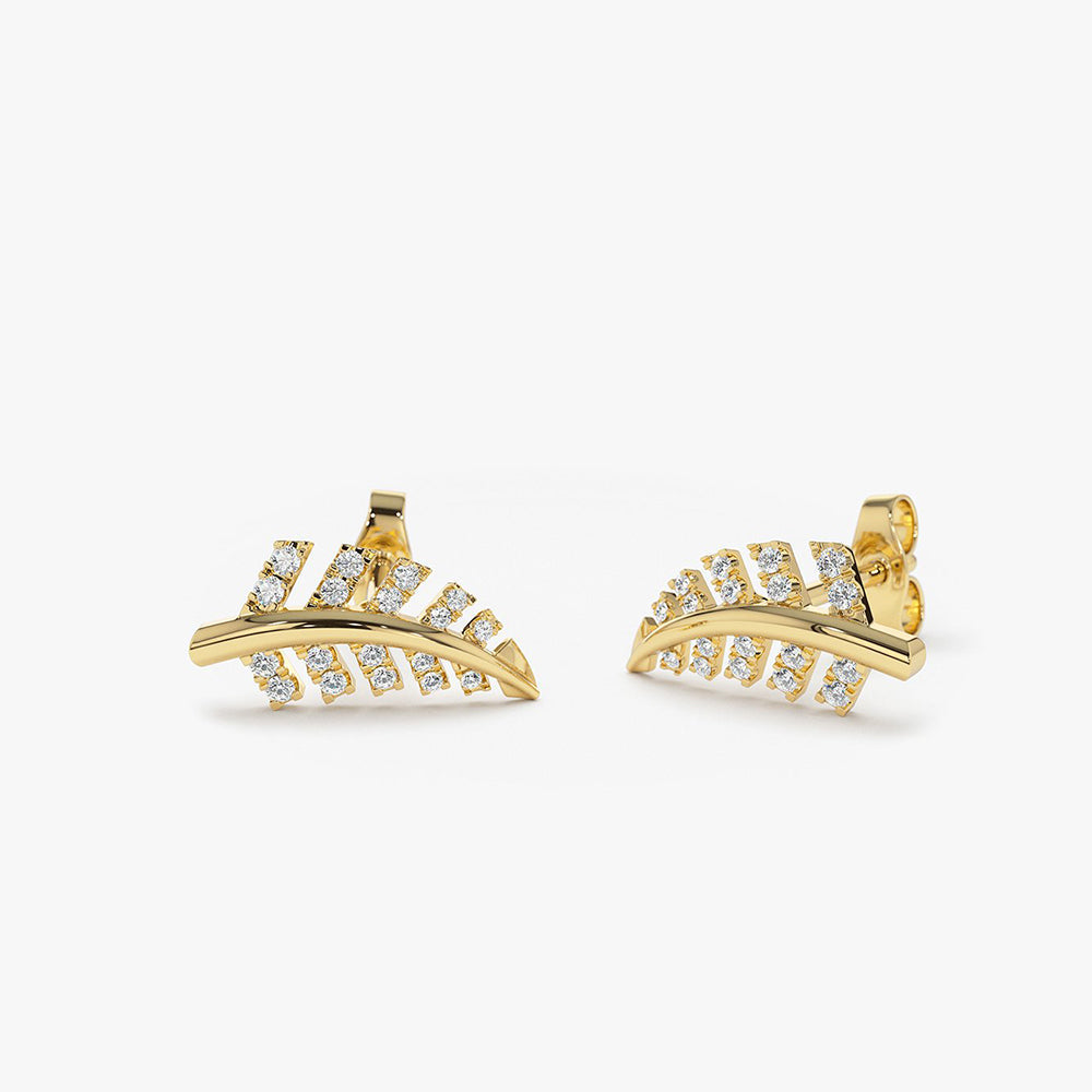 0.22CTW Diamond Leaf Earrings  customdiamjewel   