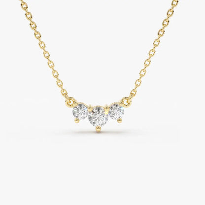 0.26CTW Classic Trio Diamond Necklace  customdiamjewel 10KT Yellow Gold VVS-EF