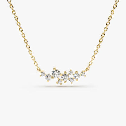 0.25CTW Round Cut Diamond Cluster Necklace  customdiamjewel 10KT Yellow Gold VVS-EF