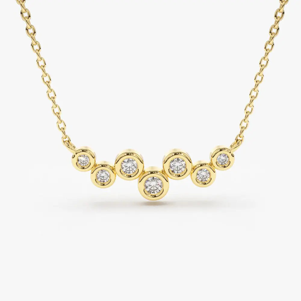 0.30CTW Floating Diamond Bubble Necklace  customdiamjewel 10KT Yellow Gold VVS-EF