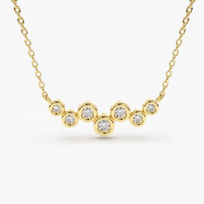 0.30CTW Floating Diamond Bubble Necklace  customdiamjewel 10KT Yellow Gold VVS-EF