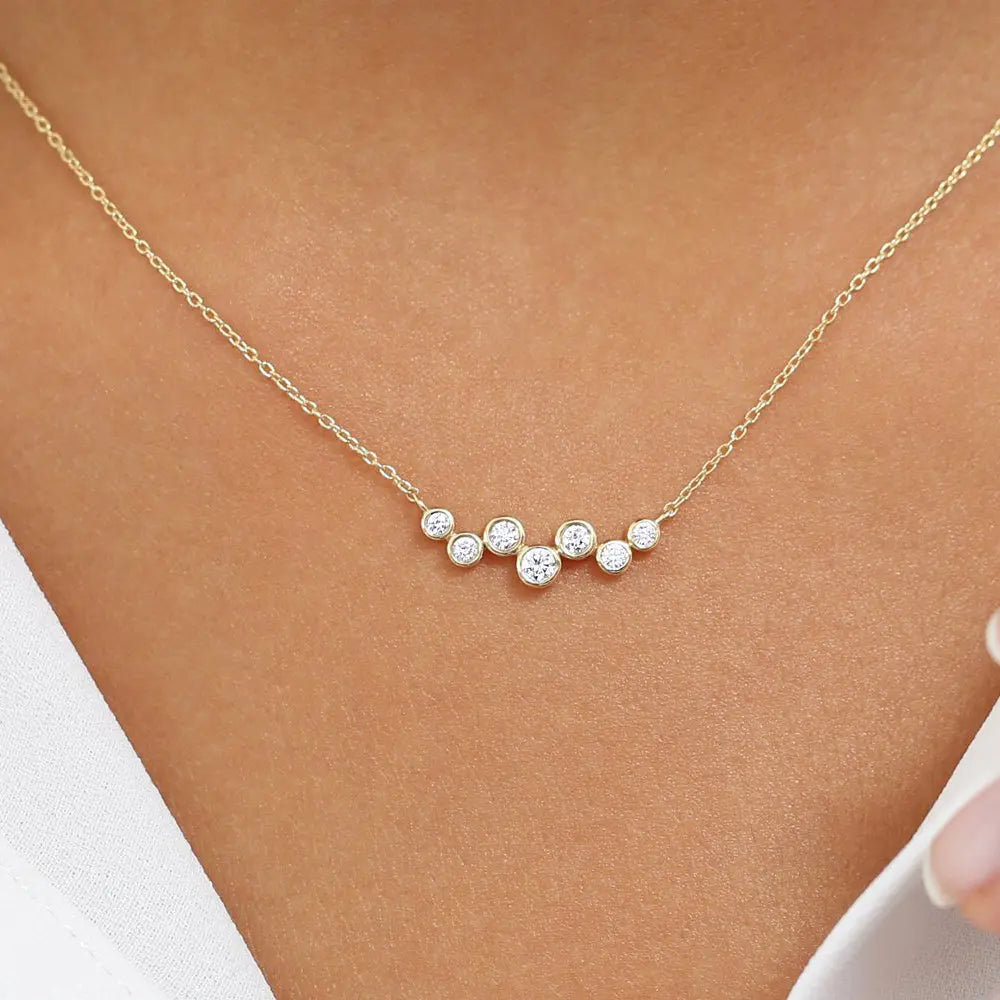 0.30CTW Floating Diamond Bubble Necklace  customdiamjewel   