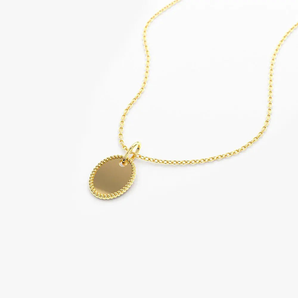 14K Gold Mini Oval Necklace  customdiamjewel   