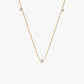 0.19CTW 3 Stone Bezel Set Diamond Necklace  customdiamjewel 10KT Rose Gold VVS-EF