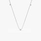 0.19CTW 3 Stone Bezel Set Diamond Necklace  customdiamjewel 10KT White Gold VVS-EF