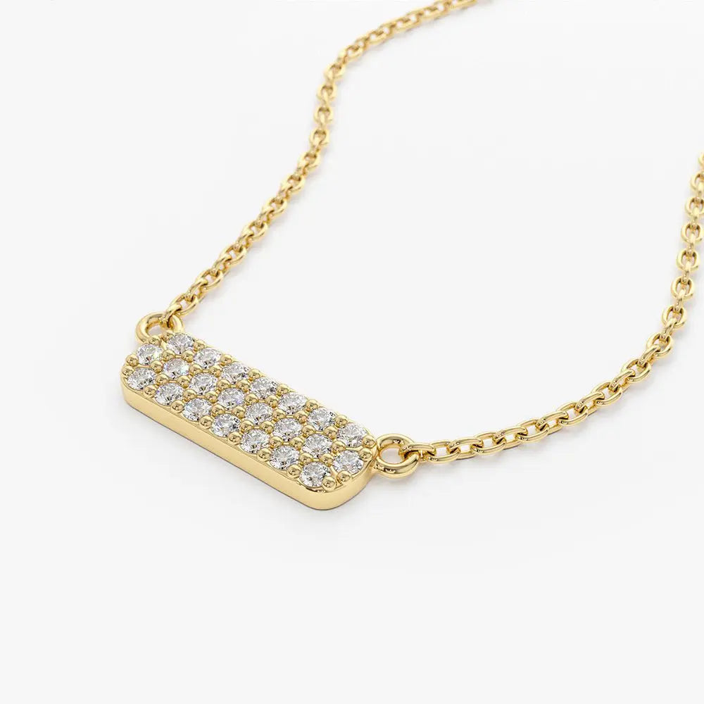 0.11CTW Diamond Bar Necklace  customdiamjewel   