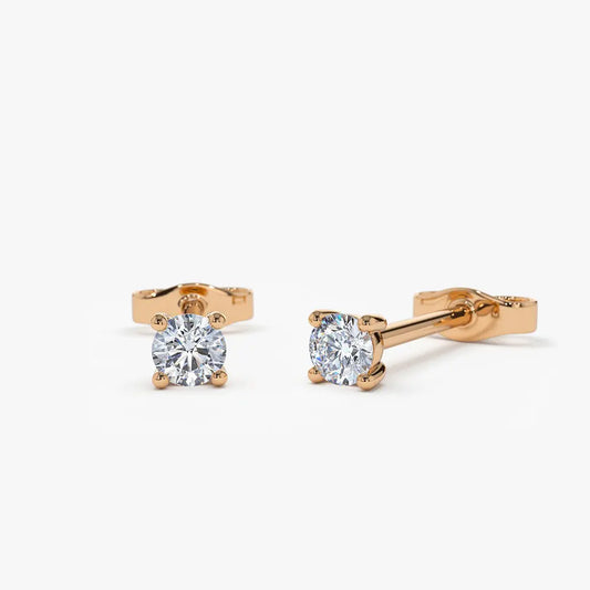 0.12CTW Diamond Stud Earrings  customdiamjewel 10KT Rose Gold VVS-EF