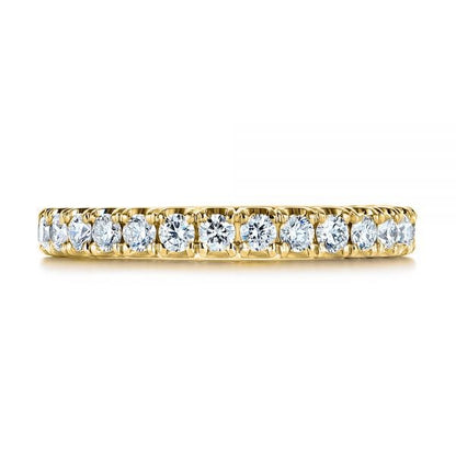 Round Moissanite Wedding Band  customdiamjewel 10KT Yellow Gold VVS-EF