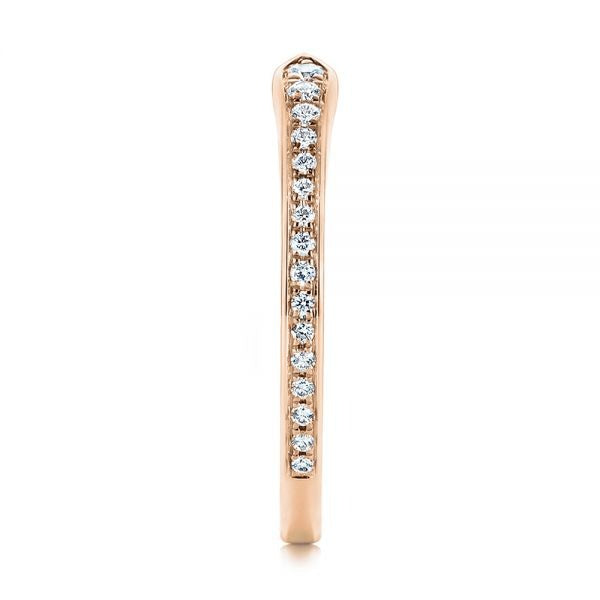 Open Shank Moissanite Stackable Wedding Band  customdiamjewel 10KT Rose Gold VVS-EF