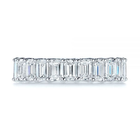 Emerald Cut Moissanite Wedding Band  customdiamjewel   