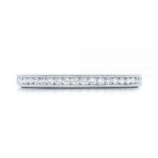 Half Eternity Moissanite Wedding Band  customdiamjewel 10KT White Gold VVS-EF