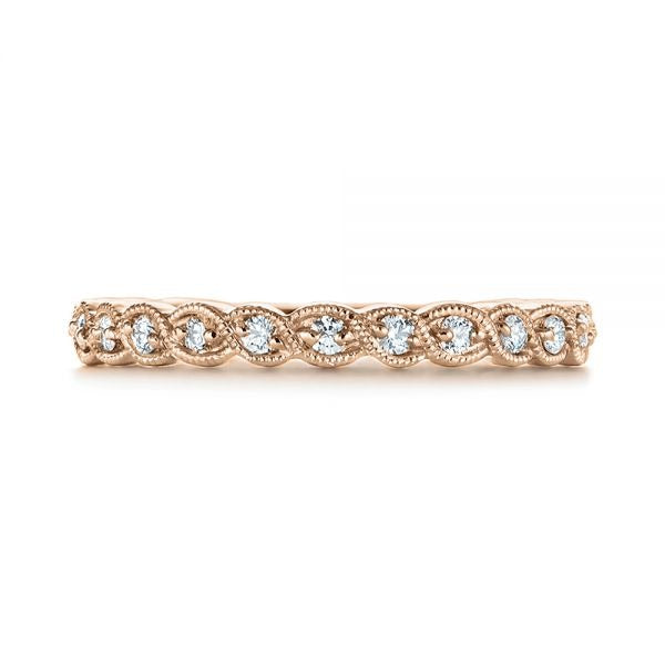 Infinity Shape Moissanite Wedding Band  customdiamjewel 10KT Rose Gold VVS-EF