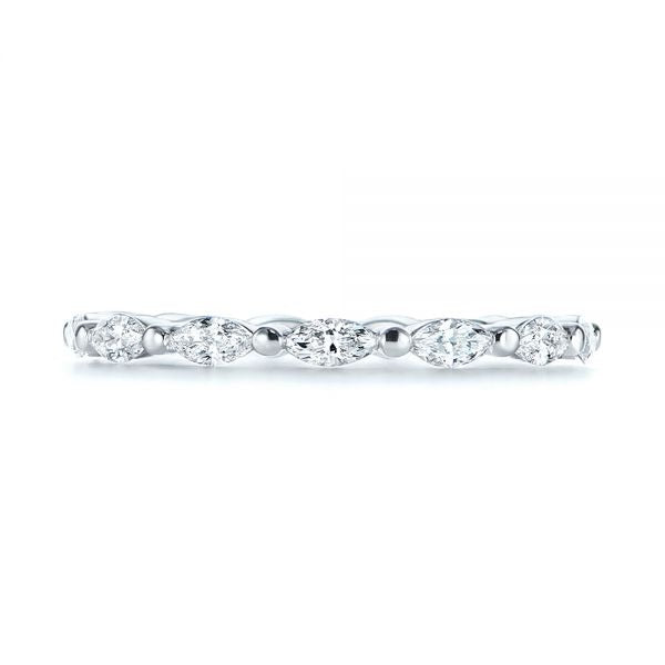 Marquise Moissanite Eternity Wedding Band  customdiamjewel 10KT White Gold VVS-EF