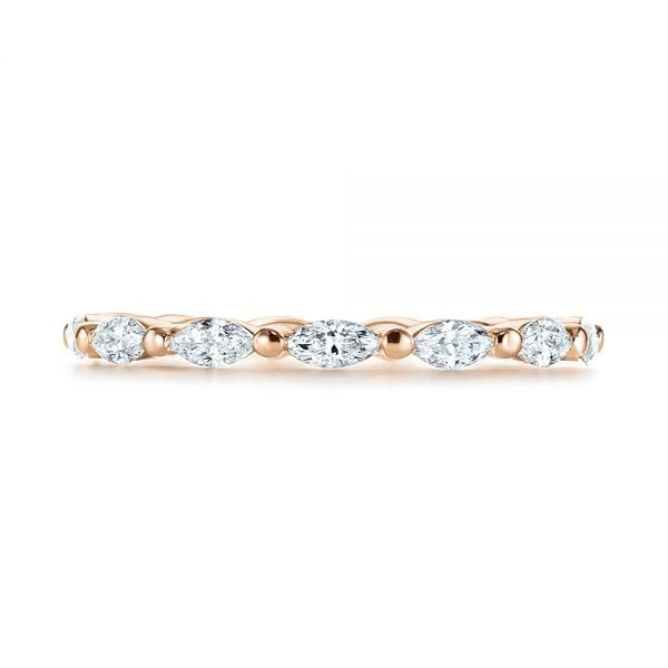 Marquise Moissanite Eternity Wedding Band  customdiamjewel 10KT Rose Gold VVS-EF