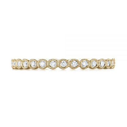 Bezel Set Moissanite Eternity Wedding Band  customdiamjewel 10KT Yellow Gold VVS-EF