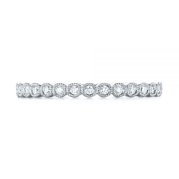 Bezel Set Moissanite Eternity Wedding Band  customdiamjewel 10KT White Gold VVS-EF