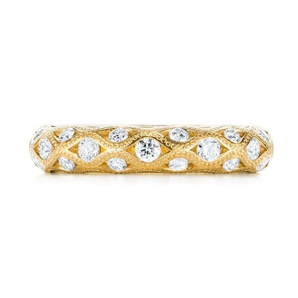 Unique Moissanite Wedding Anniversary Band  customdiamjewel 10KT Yellow Gold VVS-EF