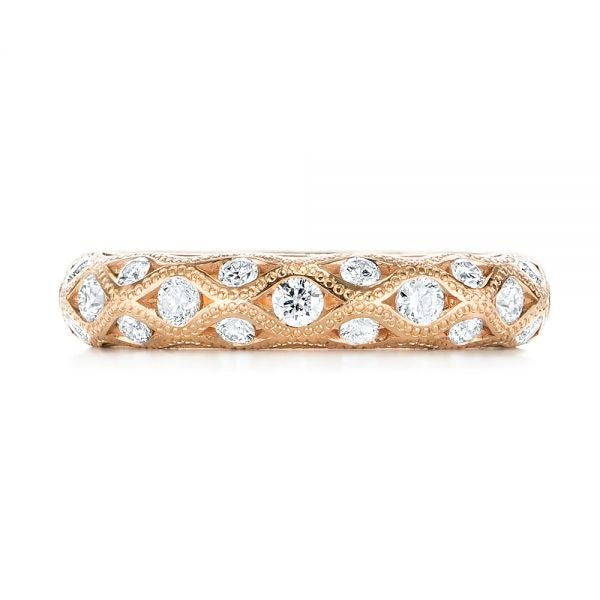 Unique Moissanite Wedding Anniversary Band  customdiamjewel 10KT Rose Gold VVS-EF