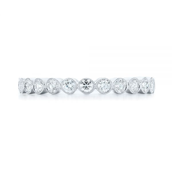 Round Moissanite Eternity Wedding Band  customdiamjewel 10KT White Gold VVS-EF