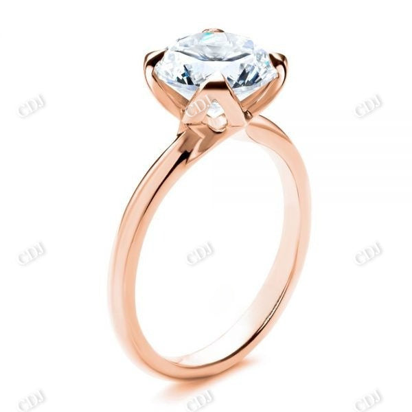 Round Cut Moissanite Tulip Setting Engagement Ring  customdiamjewel   