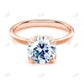 Round Cut Moissanite Tulip Setting Engagement Ring  customdiamjewel 10KT Rose Gold VVS-EF