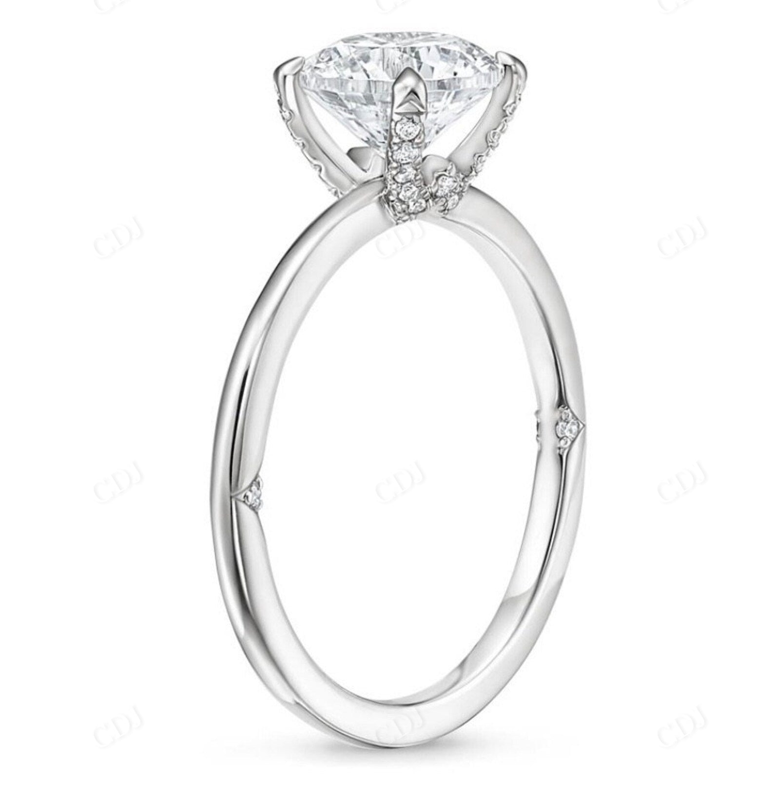 Elongated Cushion Cut Moissanite Engagement Ring  customdiamjewel   