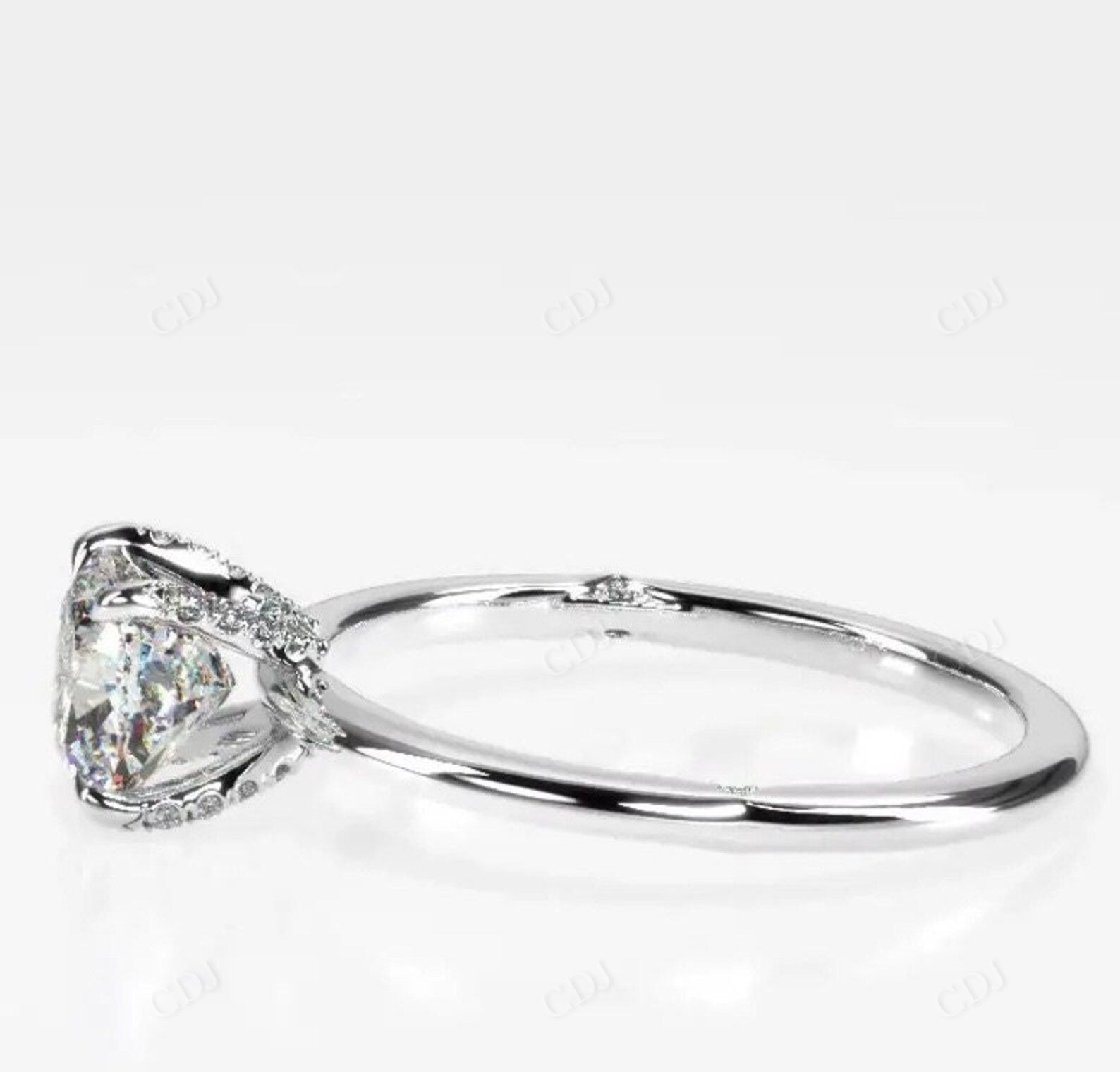 Elongated Cushion Cut Moissanite Engagement Ring  customdiamjewel   