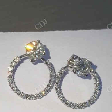 6mm Brilliant Round Cut Moissanite Stud Hoop Earrings  customdiamjewel   