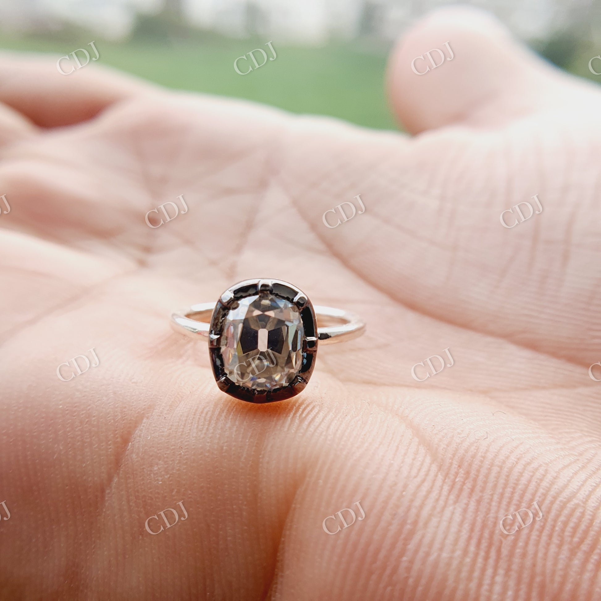 Georgia Victorian Style Engagement Ring Antique Old Mine Cushion Cut Diamond Ring Victorian Style Georgia Ring  customdiamjewel   