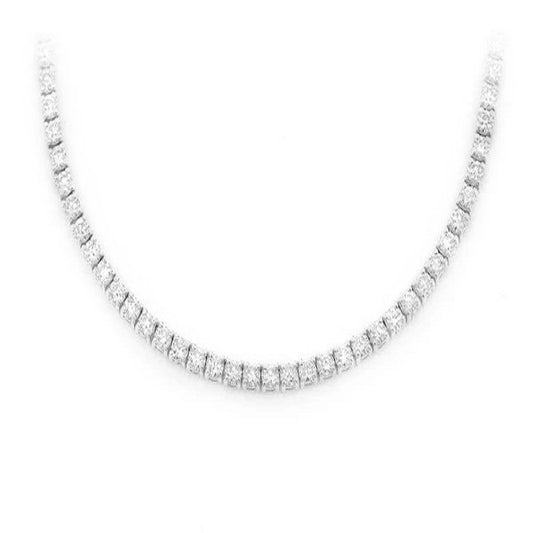 Round Diamond Gold Tennis Necklace Bridal Jewelry  customdiamjewel   